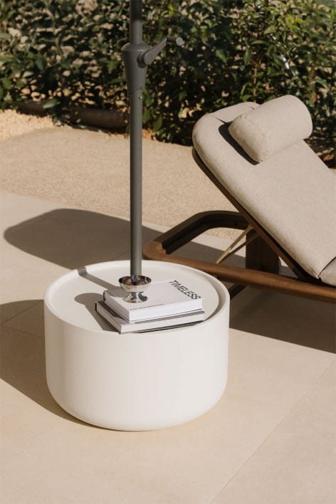 Base per ombrellone con tavolo integrato rotondo Ø60 cm in cemento Darwys