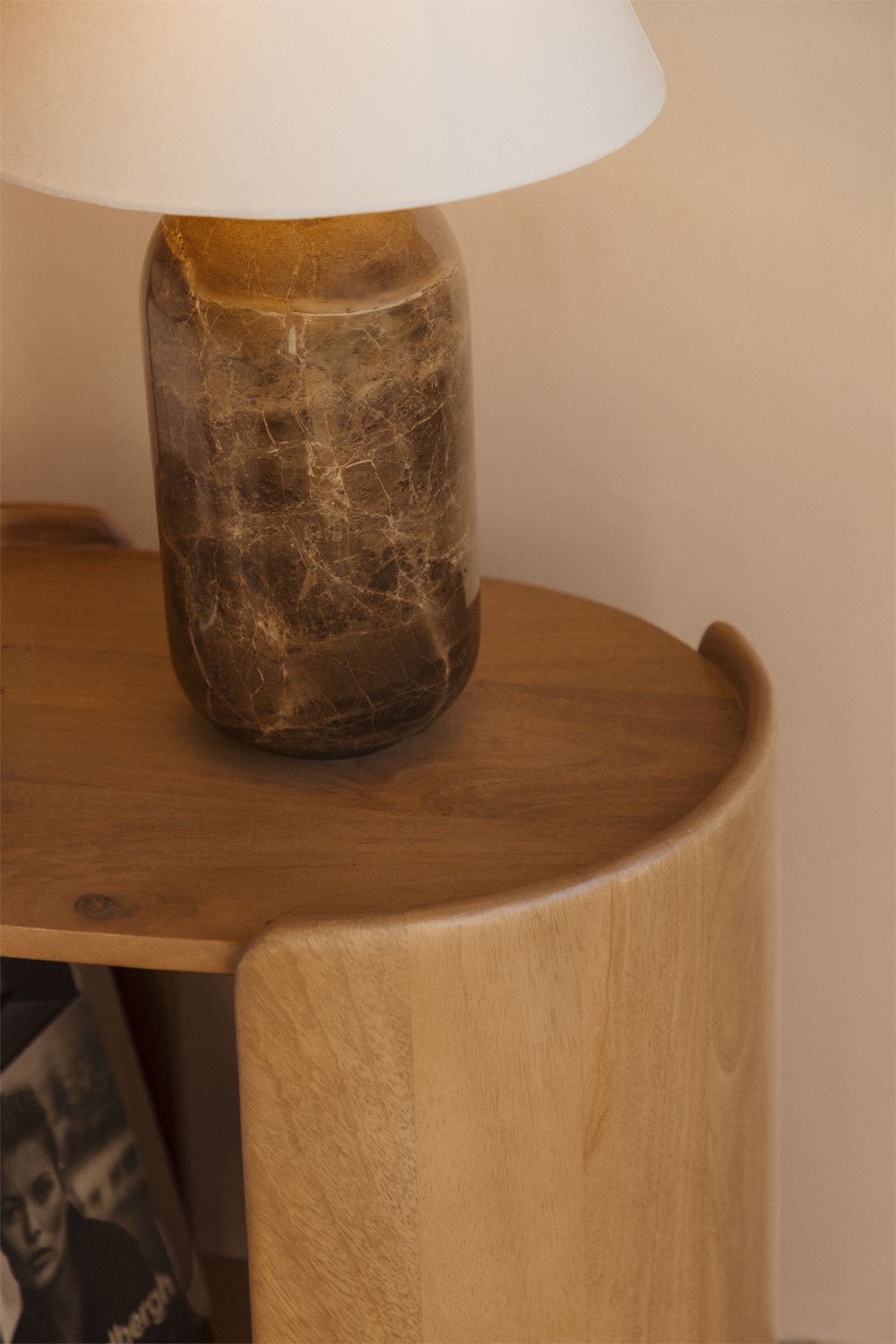 Tavolino ovale 50x35 cm in legno di mango Sidney, immagine della galleria 2