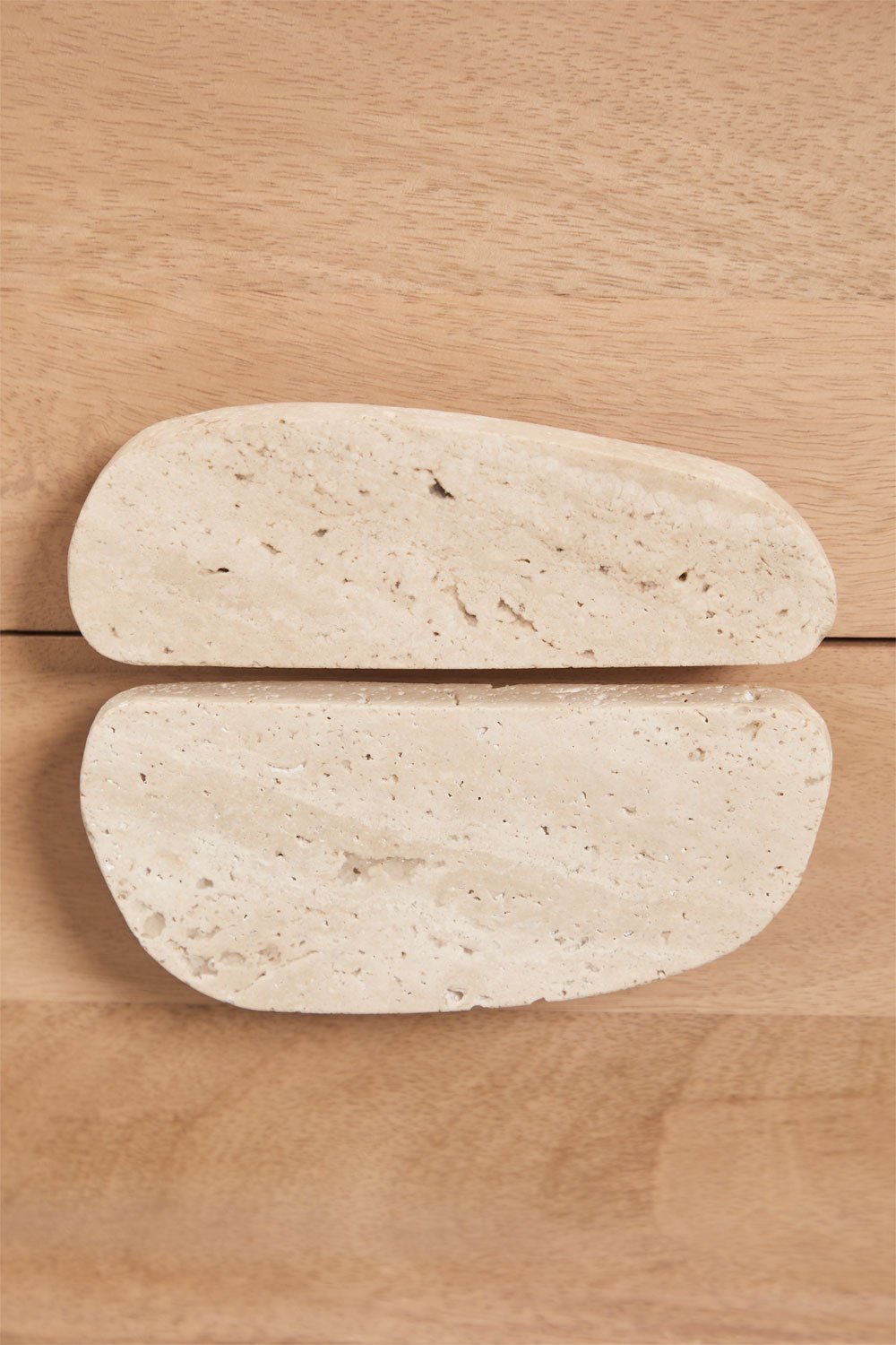 Comodino 50x35 cm in legno di mango e pietra naturale Kivalina, immagine della galleria 8