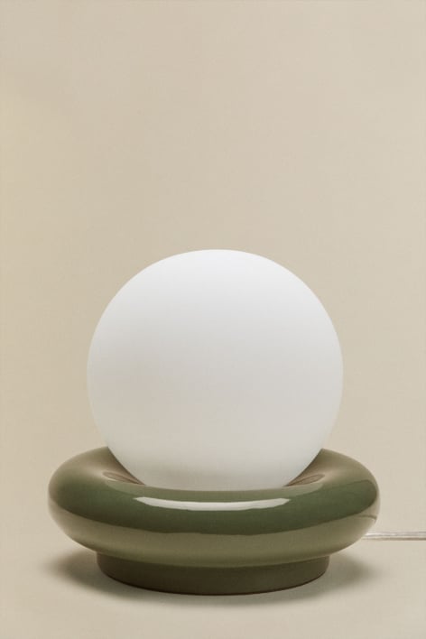 Lampada da tavolo in ceramica con sfera di cristallo Kryx