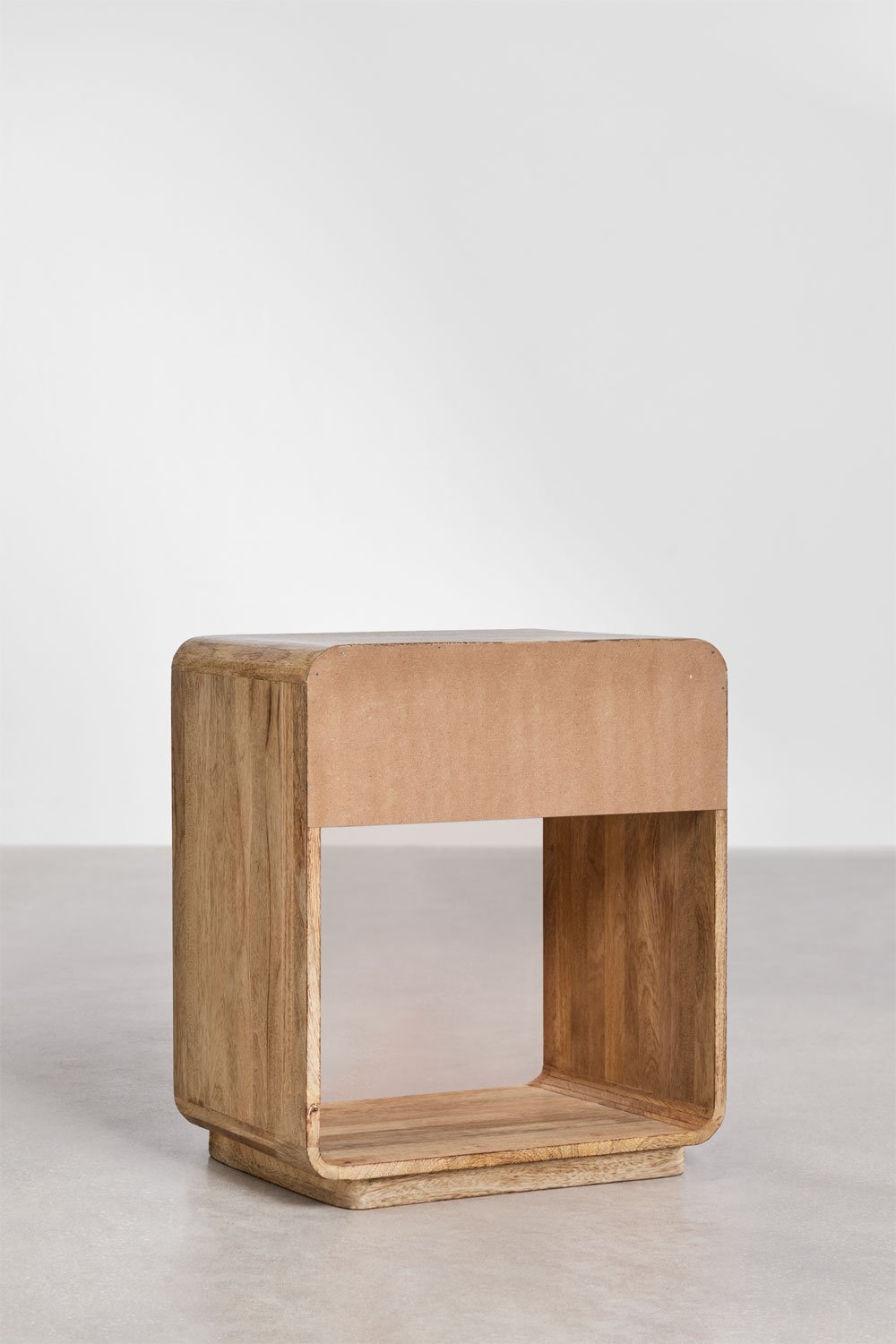 Set di 2 comodini rettangolari 40x30 cm in legno di mango, MDF e juta Abrams, immagine della galleria 5