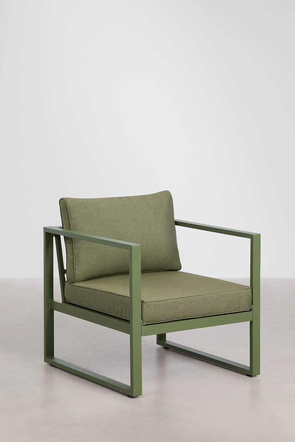 Set da giardino con divano 3 posti, 2 poltrone e tavolino in alluminio Lipov, immagine della galleria 7