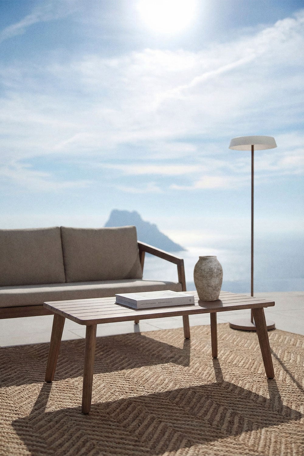 Tavolino da giardino rettangolare 90x50 cm in legno di acacia Kaela, immagine della galleria 1