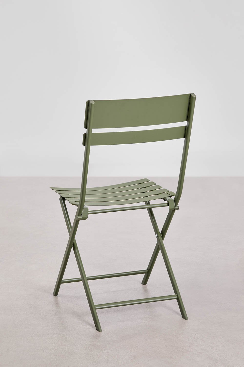 Set da tavolo quadrato 60x60 cm pieghevole e 2 sedie da pranzo in acciaio Tamarit, immagine della galleria 8