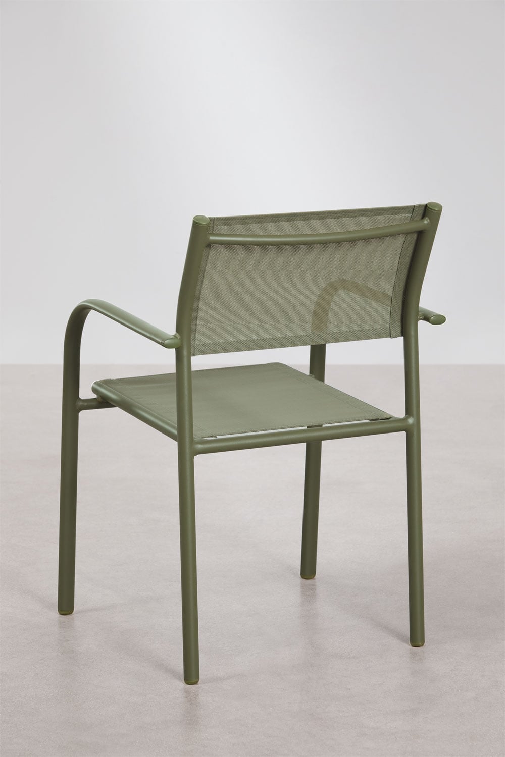 Set di 4 sedie da giardino impilabili con braccioli in alluminio Olenia, immagine della galleria 5