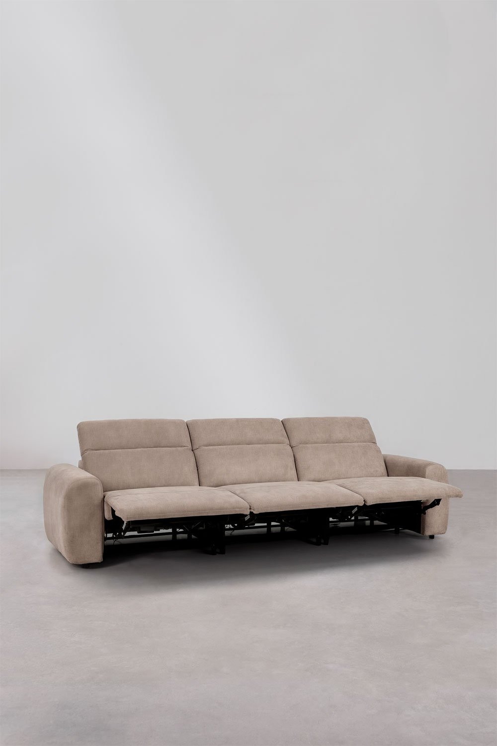 Set soggiorno con divano reclinabile ed elettrico a 3 posti e poltrona imbottita Peggy, immagine della galleria 4