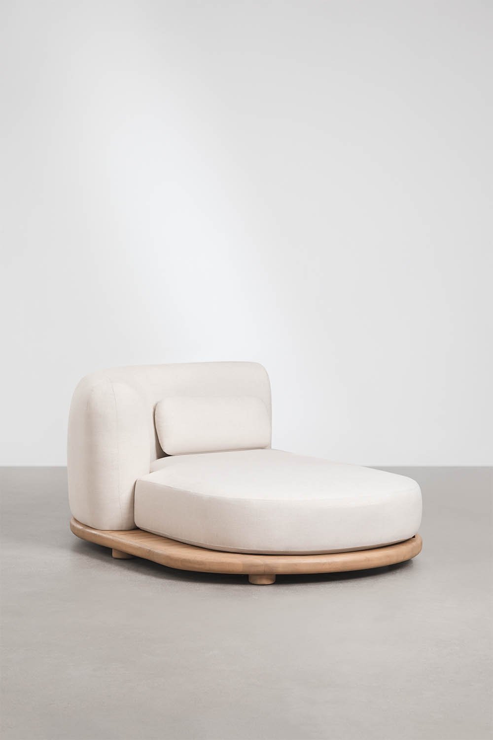 Set da giardino con divano modulare chaise longue sinistro a 3 pezzi e 2 tavolini in legno di acacia Gerard, immagine della galleria 4