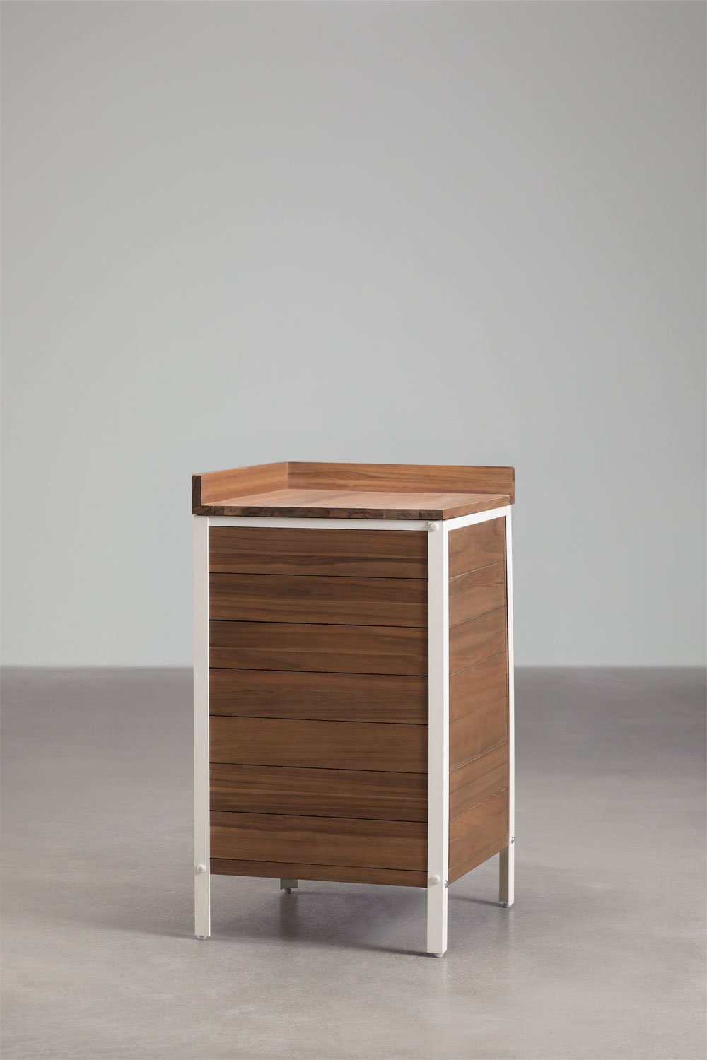 Modulo di stoccaggio angolare per cucina modulare da esterno in legno di acacia e alluminio Reggie, immagine della galleria 2