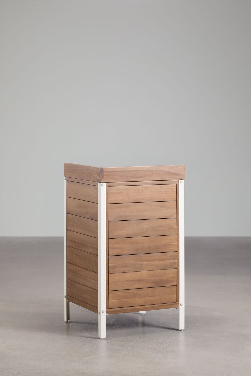 Modulo di stoccaggio angolare per cucina modulare da esterno in legno di acacia e alluminio Reggie, immagine della galleria 3