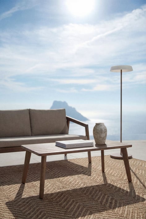 Tavolino da giardino rettangolare 90x50 cm in legno di acacia Kaela