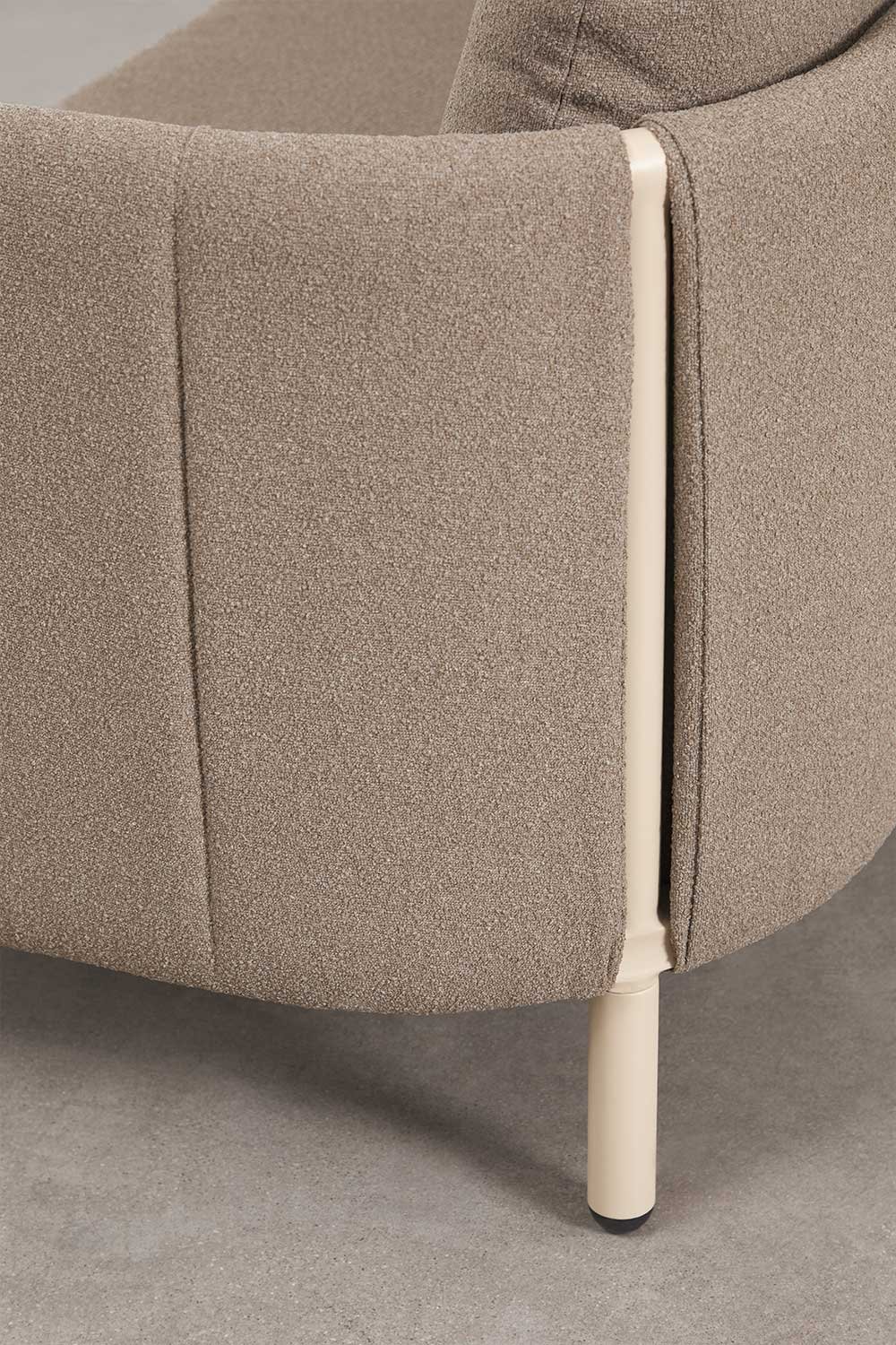 Set da giardino con divano 3 posti in bouclé e tavolino in alluminio Boleni, immagine della galleria 4