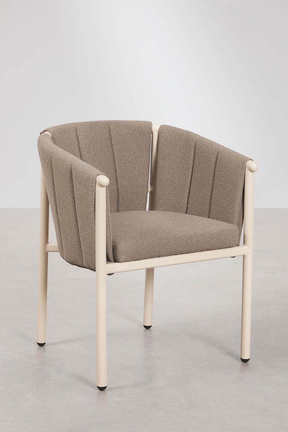 Set di 2 sedie da giardino con braccioli in bouclé e alluminio Boleni, immagine della galleria 1