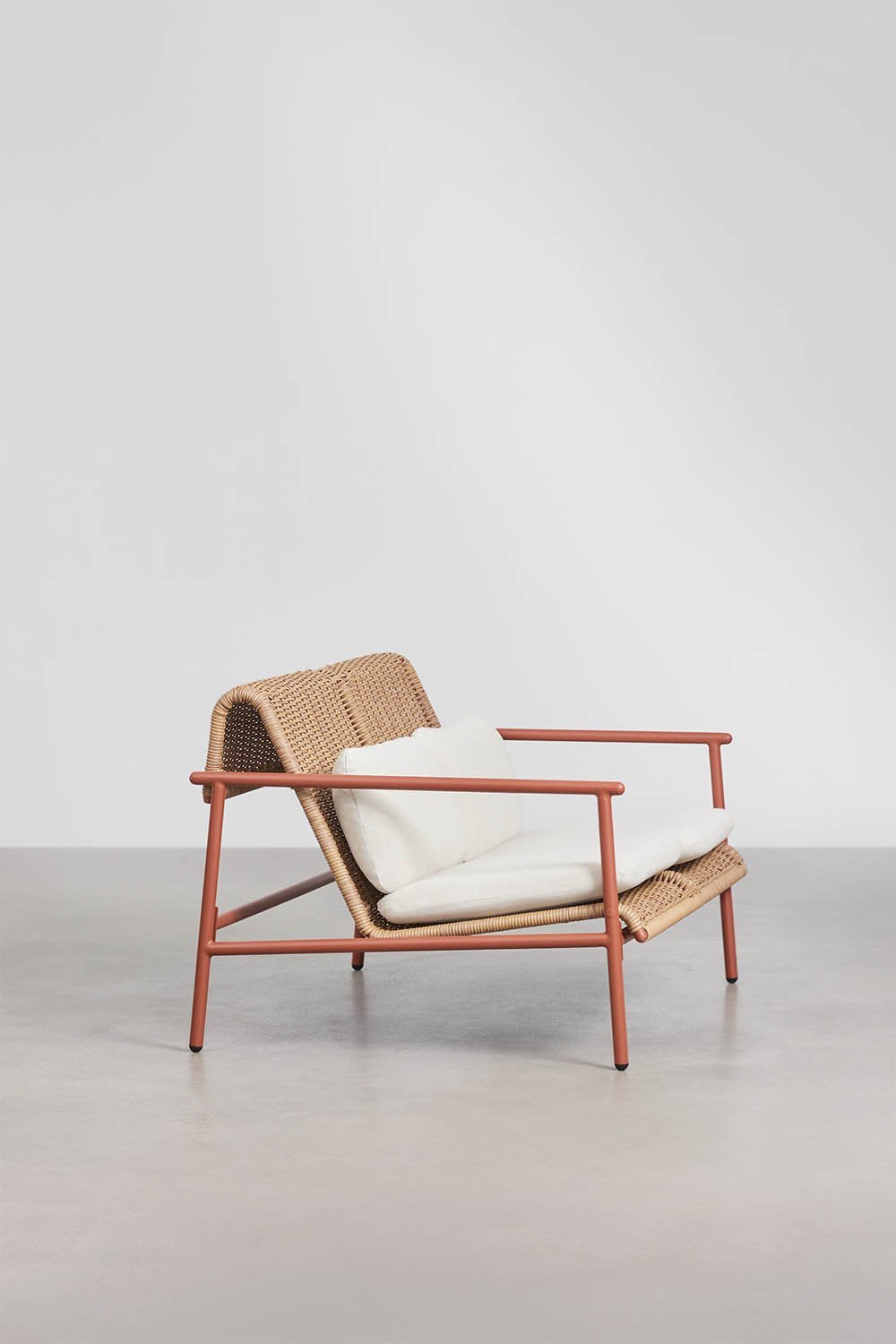 Divano da giardino a 2 posti in alluminio e rattan sintetico Duroli, immagine della galleria 5