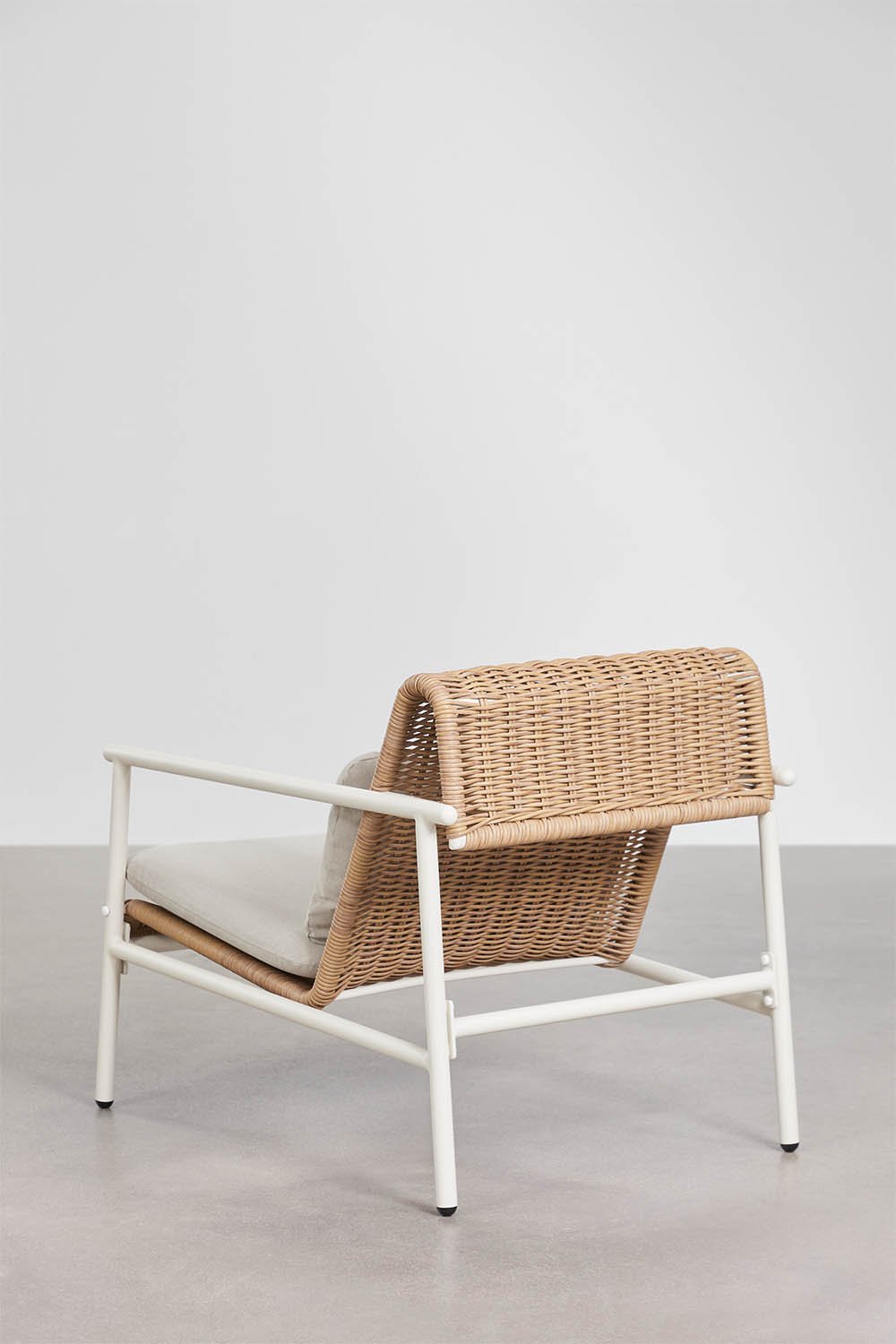 Set da giardino con 2 poltrone e tavolino in alluminio e rattan sintetico Duroli, immagine della galleria 3