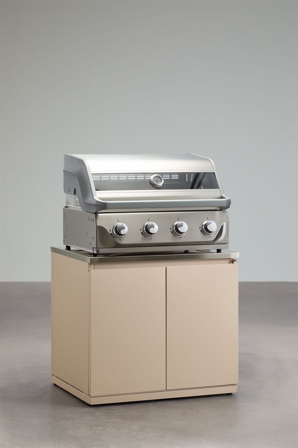 Cucina modulare angolare da esterno composta da 8 pezzi con lavello e barbecue a gas con 4 bruciatori in acciaio Rivana, immagine della galleria 7