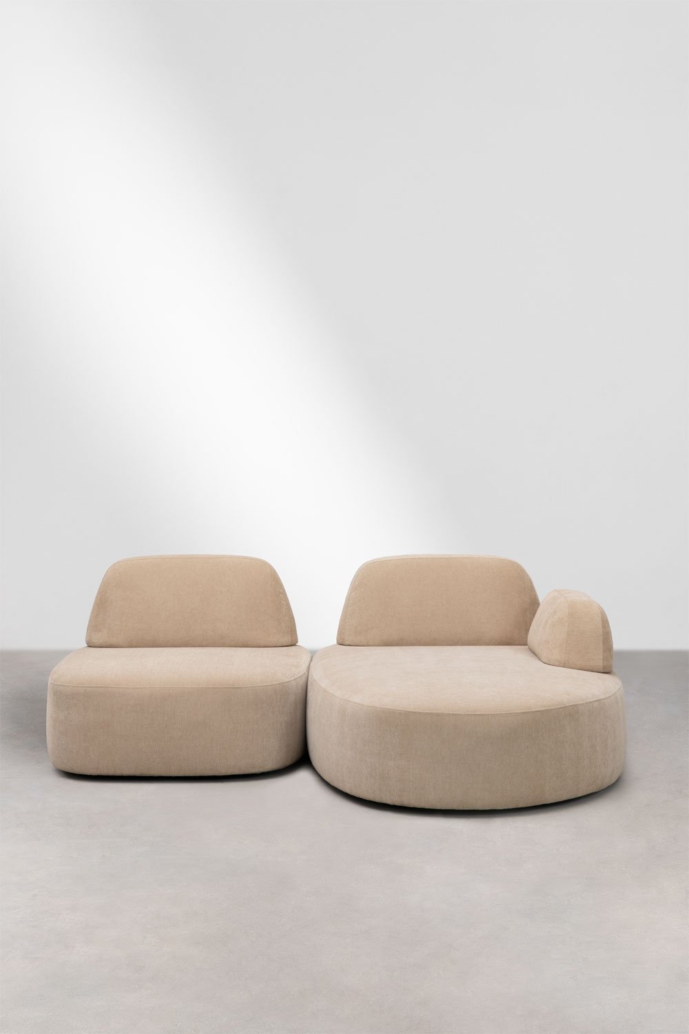 Divano modulare chaise longue destro a 2 pezzi rivestito Giorgia, immagine della galleria 5