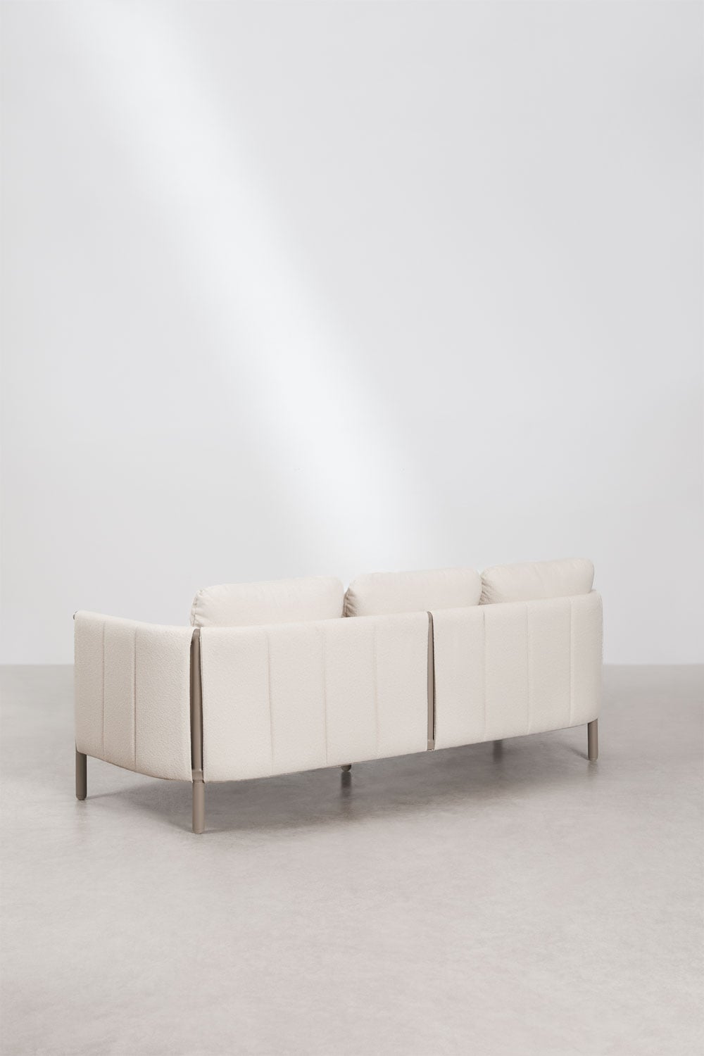 Set da giardino con divano 3 posti in bouclé e tavolino in alluminio Boleni, immagine della galleria 5