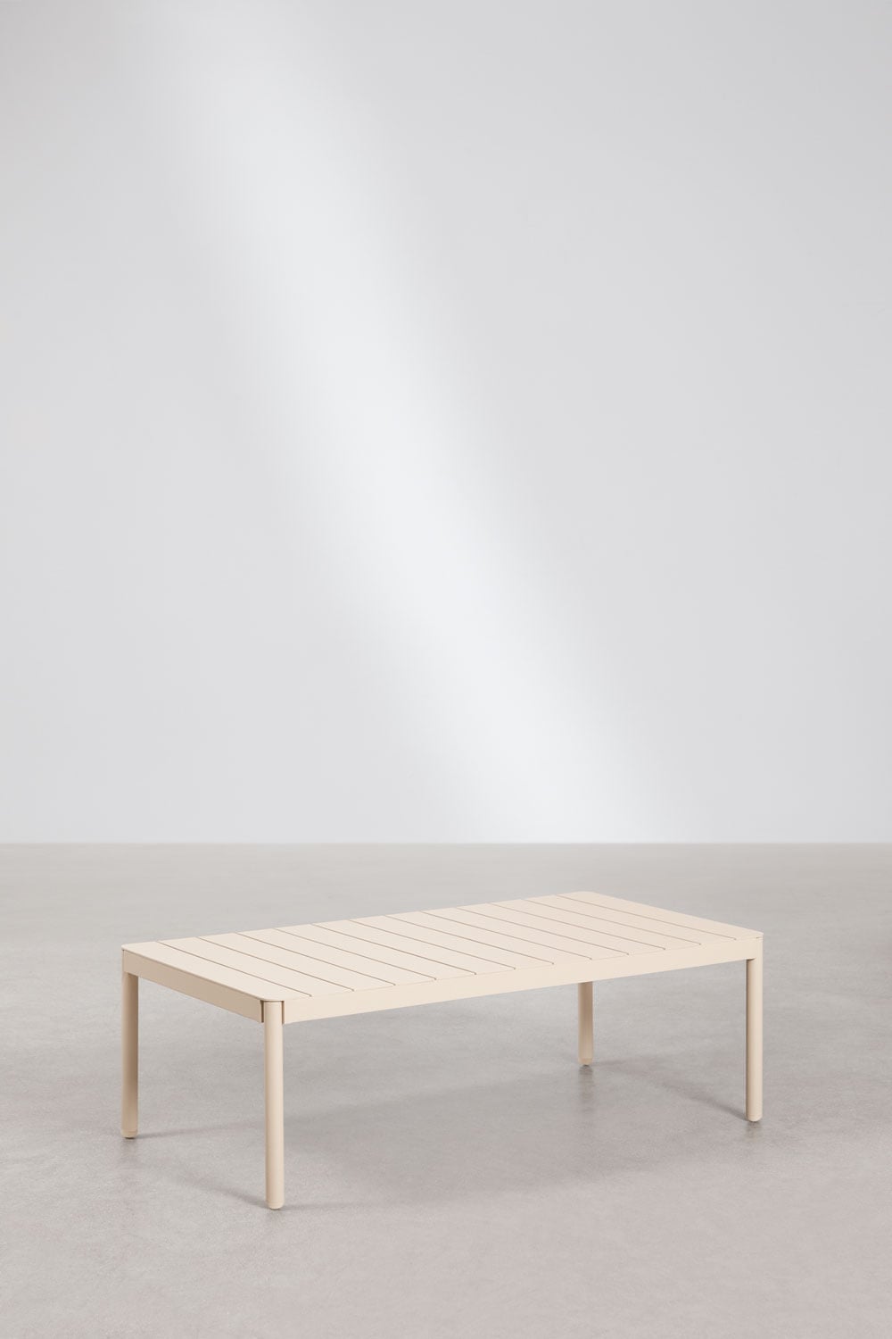 Set da giardino con divano 3 posti in bouclé e tavolino in alluminio Boleni, immagine della galleria 7