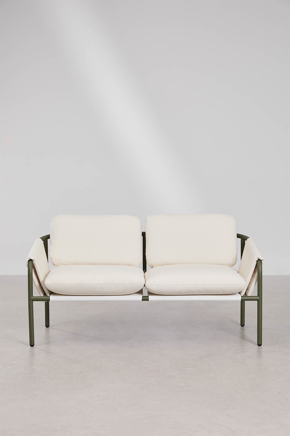 Divano da giardino a 2 posti imbottito e in acciaio Zunika, immagine della galleria 6