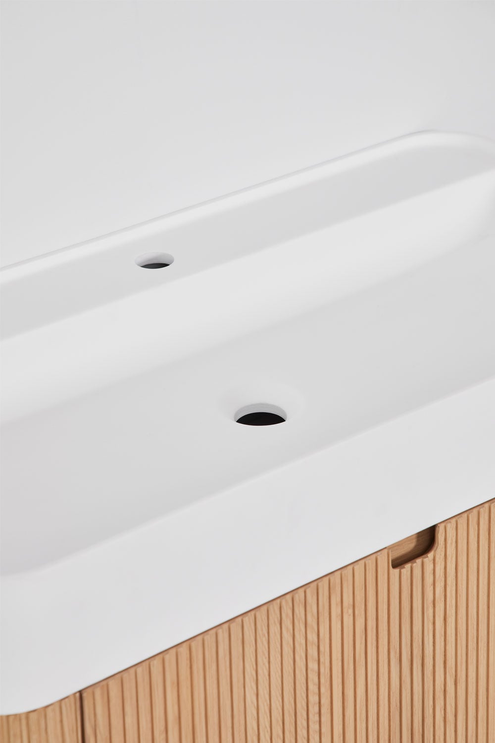 Set di mobili da bagno sospeso 80x40 cm in legno con lavabo integrato Saioa, immagine della galleria 3