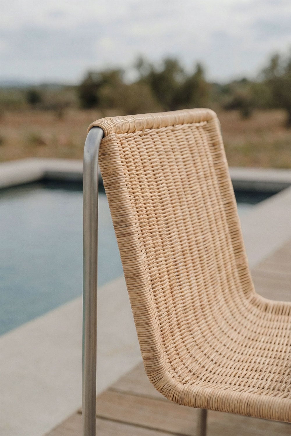 Set di 4 sedie da giardino in acciaio inox e rattan sintetico Omaha, immagine della galleria 2