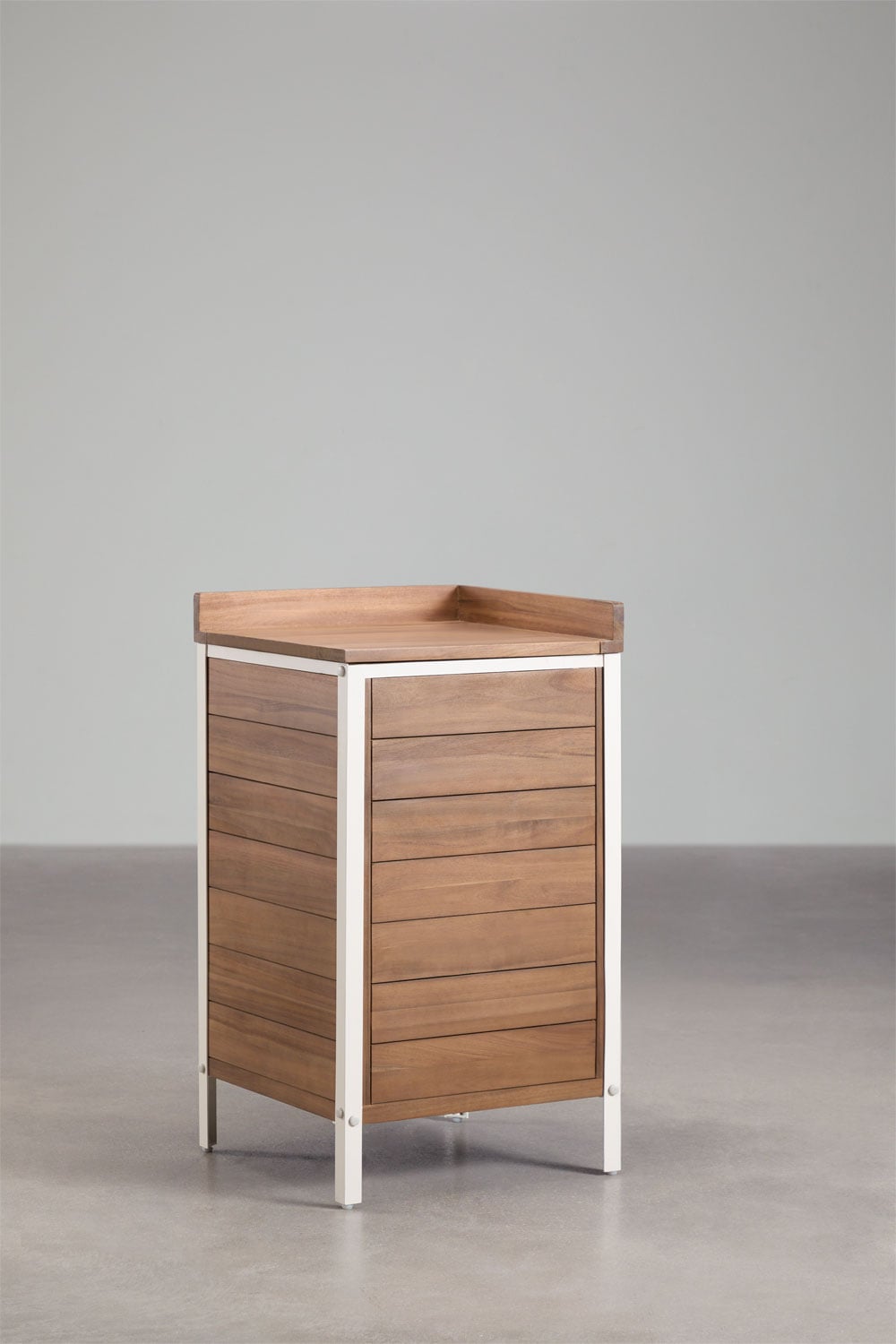 Cucina modulare da esterno a 7 pezzi con lavello, pannello organizzatore e spazio di stoccaggio in legno di acacia Reggie, immagine della galleria 9