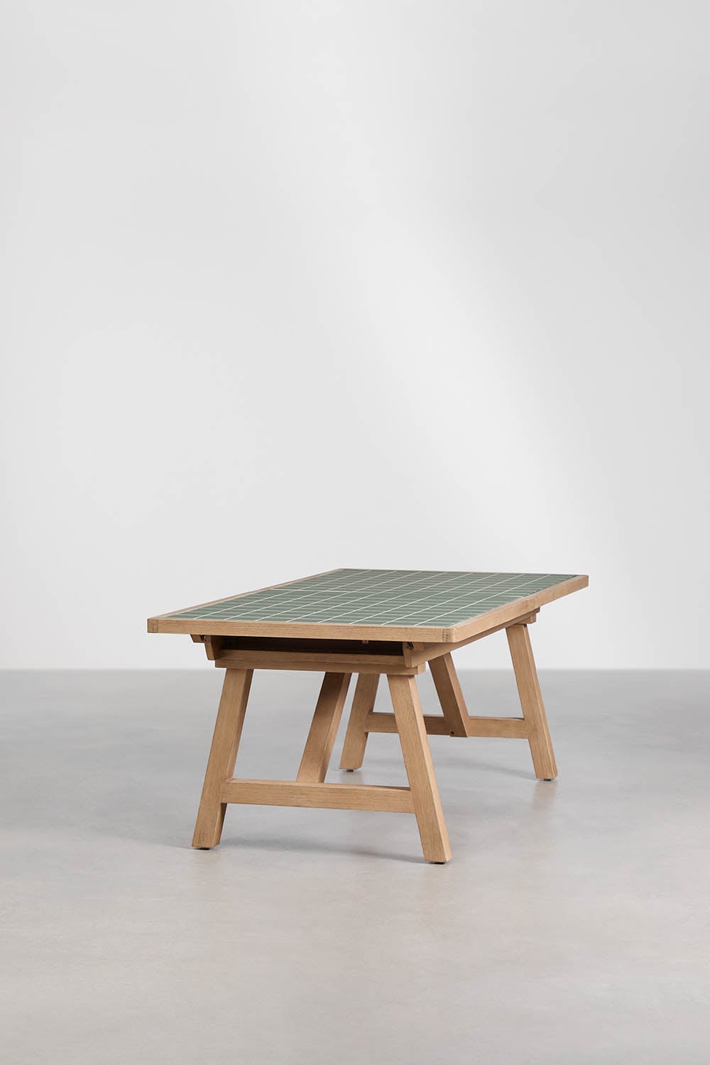 Tavolo da pranzo rettangolare 200-260-320x100 cm allungabile in legno di acacia Dubai, immagine della galleria 3