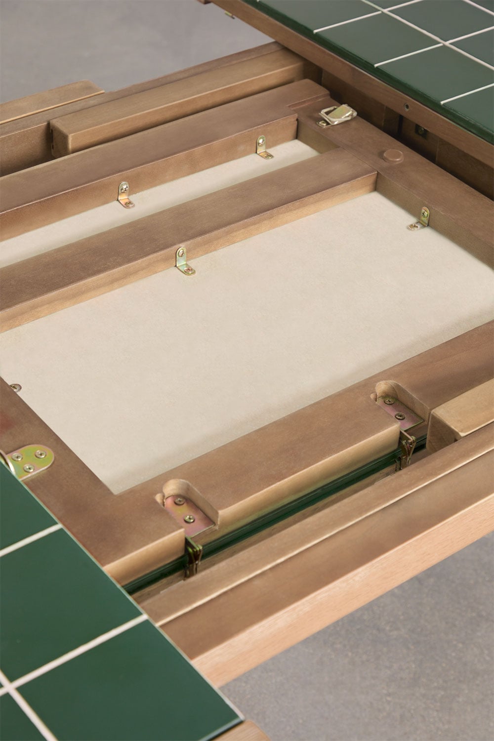 Tavolo da pranzo rettangolare 200-260-320x100 cm allungabile in legno di acacia Dubai, immagine della galleria 6