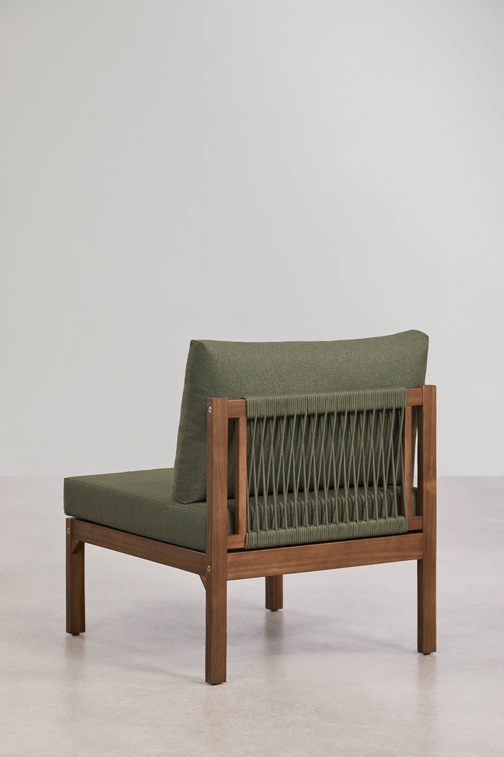 Modulo centrale per divano modulare in legno di acacia Branson, immagine della galleria 4