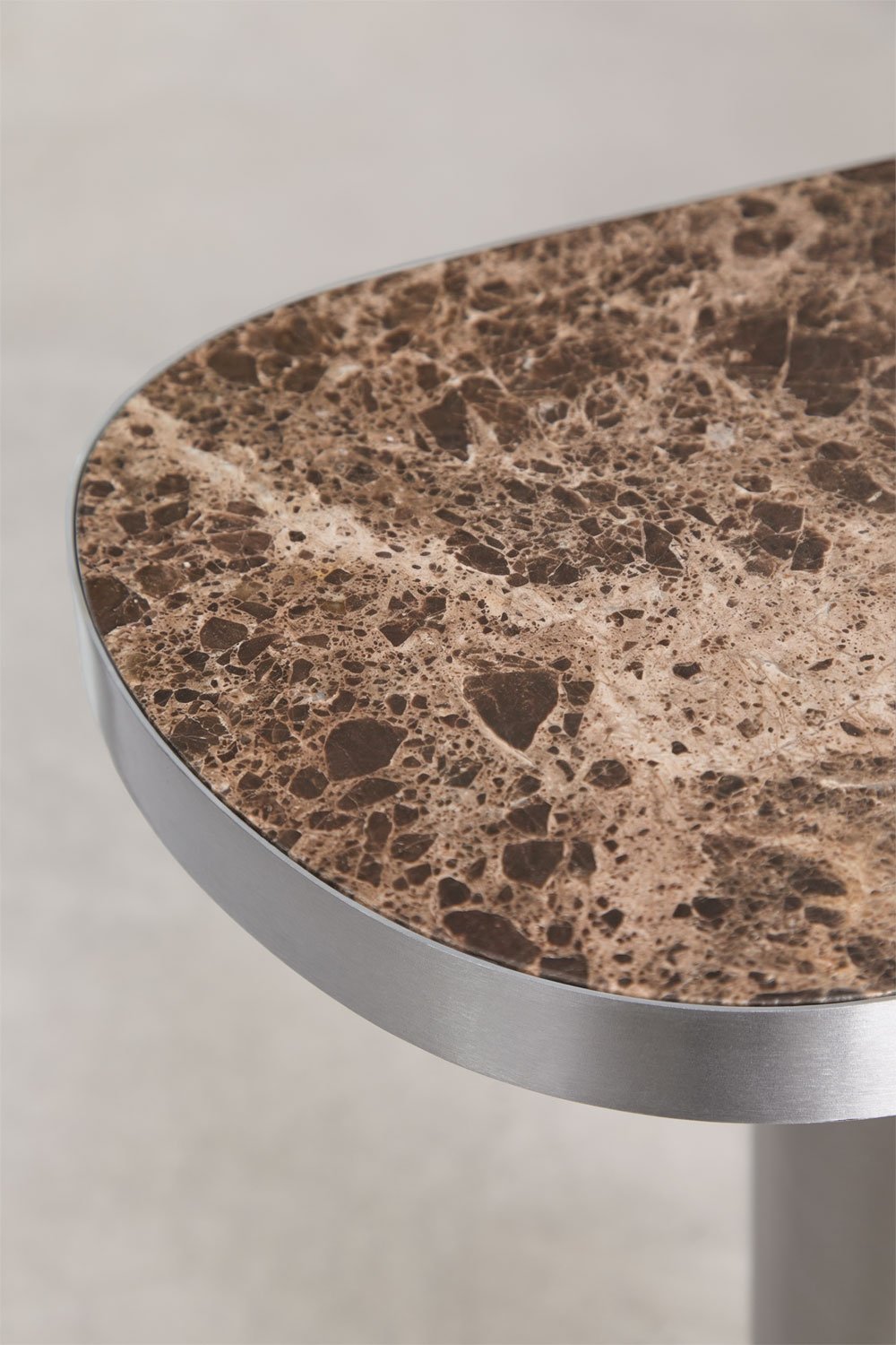 Consolle ingresso ovale 120x40 cm in pietra naturale e acciaio inossidabile Fertrix, immagine della galleria 5