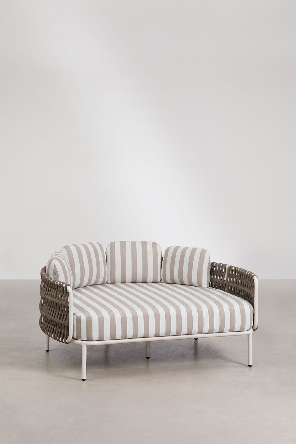 Doppia sdraio in alluminio e corda intrecciata con cuscini Tevary, immagine della galleria 1