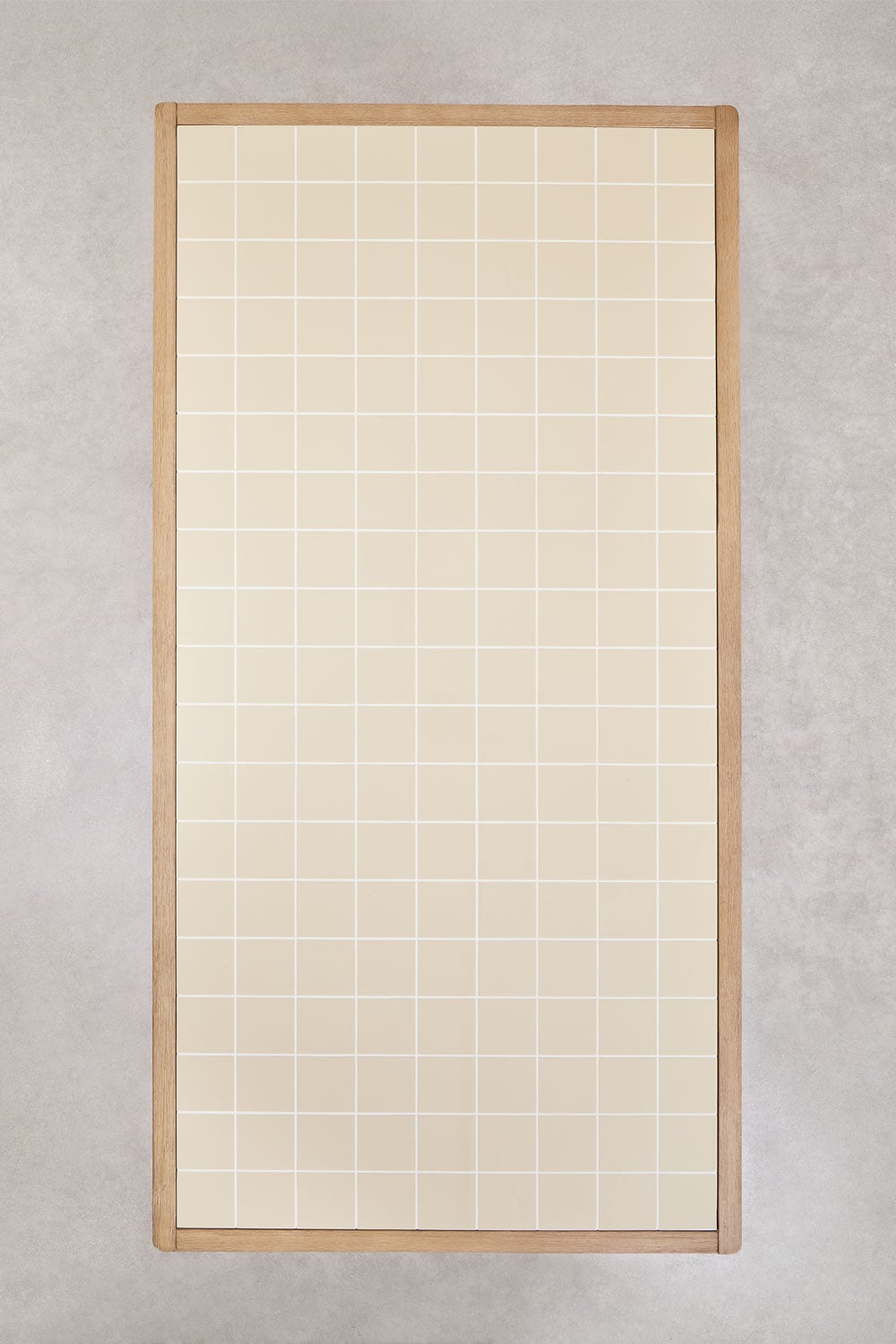 Rectangular garden table 200x100 cm in acacia wood and tapioca beige tiles Dubai, immagine della galleria 8
