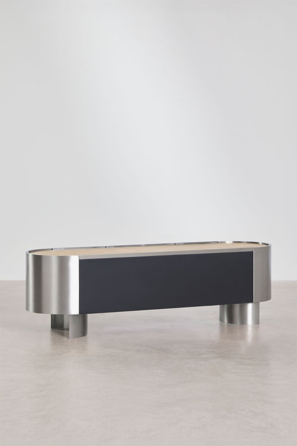 Mobile TV 180x40 cm in acciaio inox Luena, immagine della galleria 3