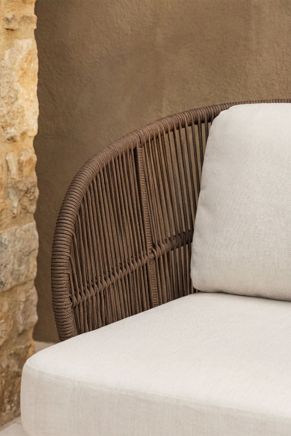 Set di 2 poltrone da giardino in legno di acacia e corda intrecciata Capri, immagine della galleria 2