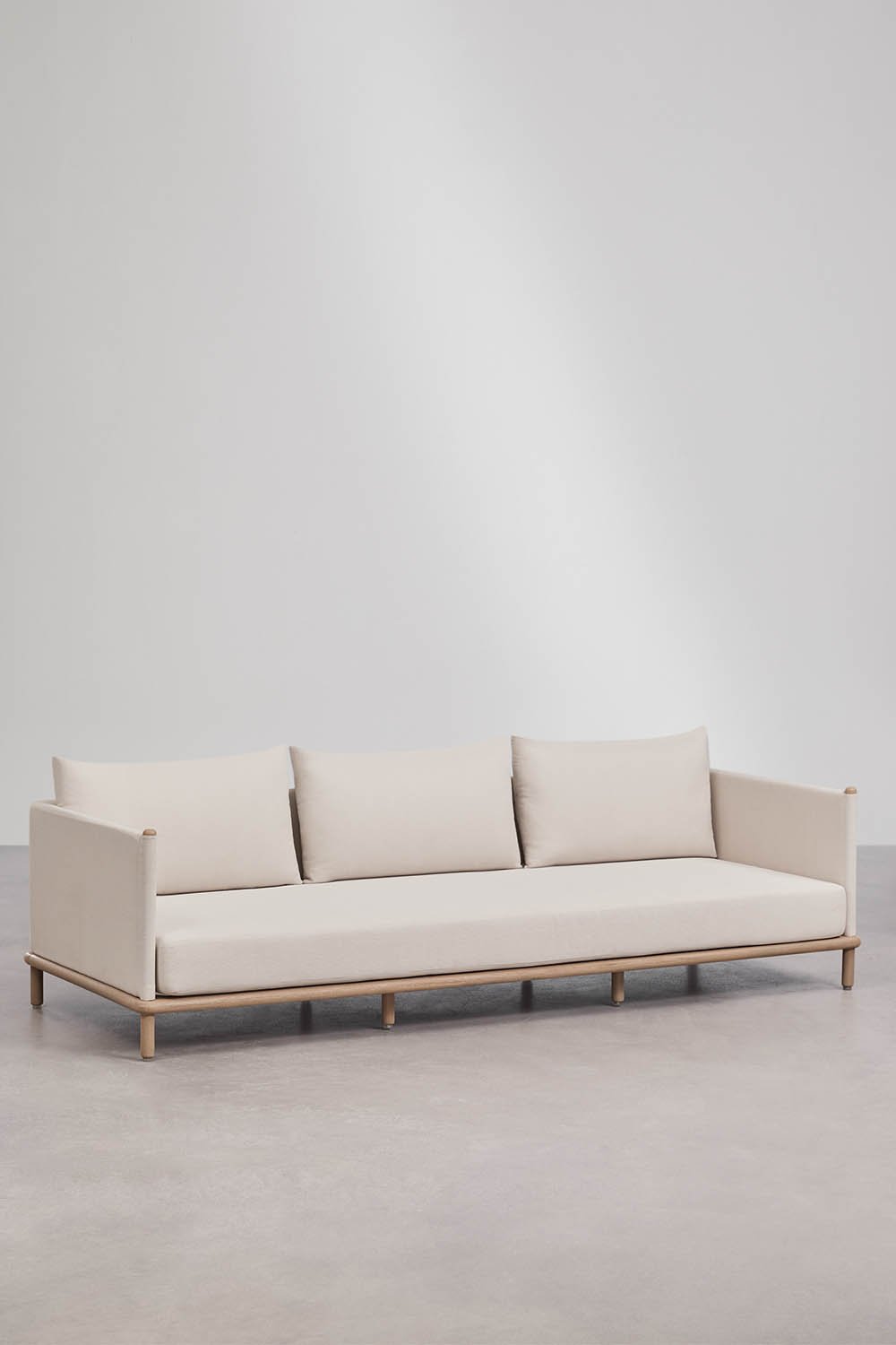 Set da giardino con divano a 3 posti, 2 poltrone e 2 tavolini rotondi in legno di acacia Olivia, immagine della galleria 4