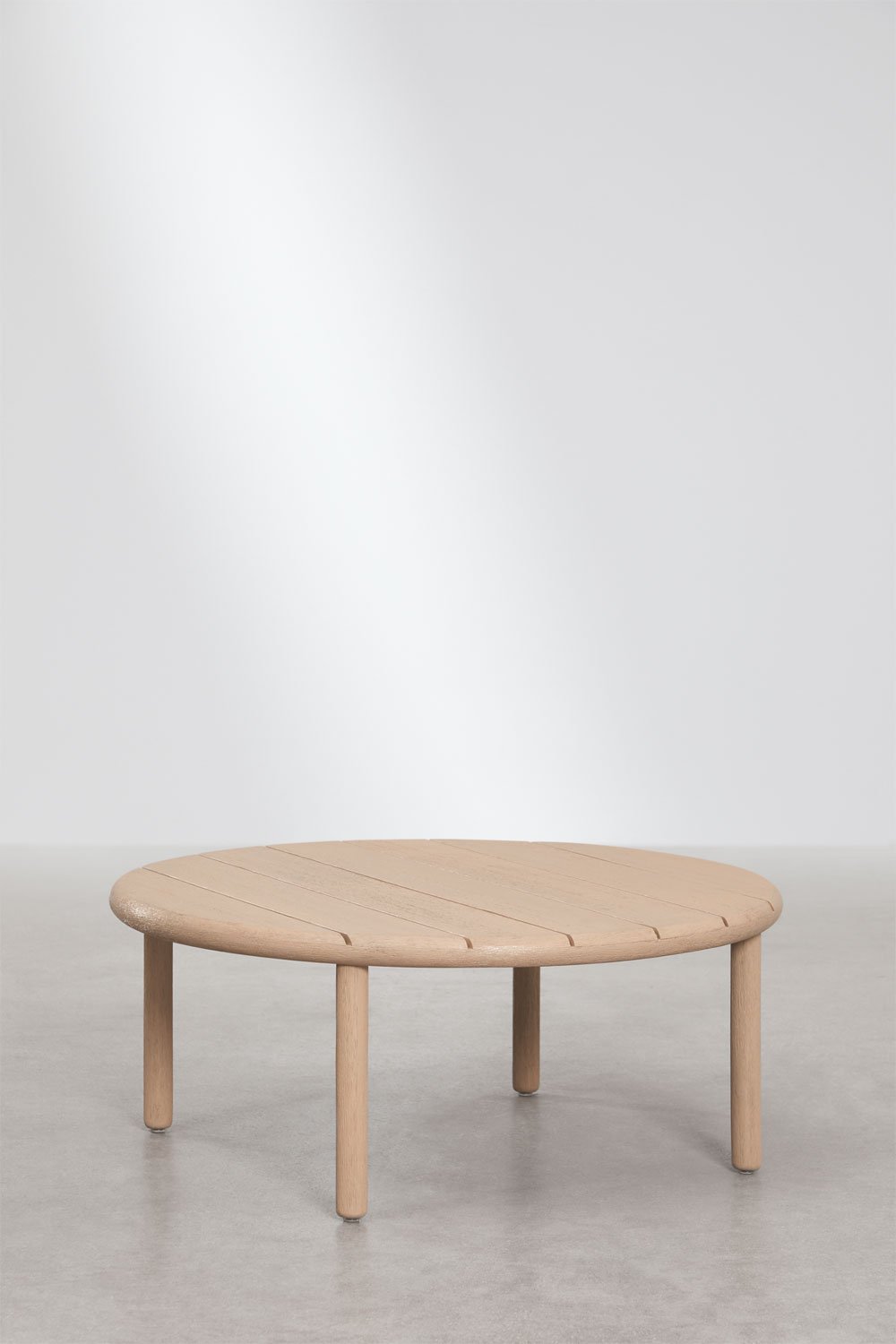 Set da giardino con divano 3 posti e 2 tavolini rotondi in legno di acacia Olivia, immagine della galleria 11