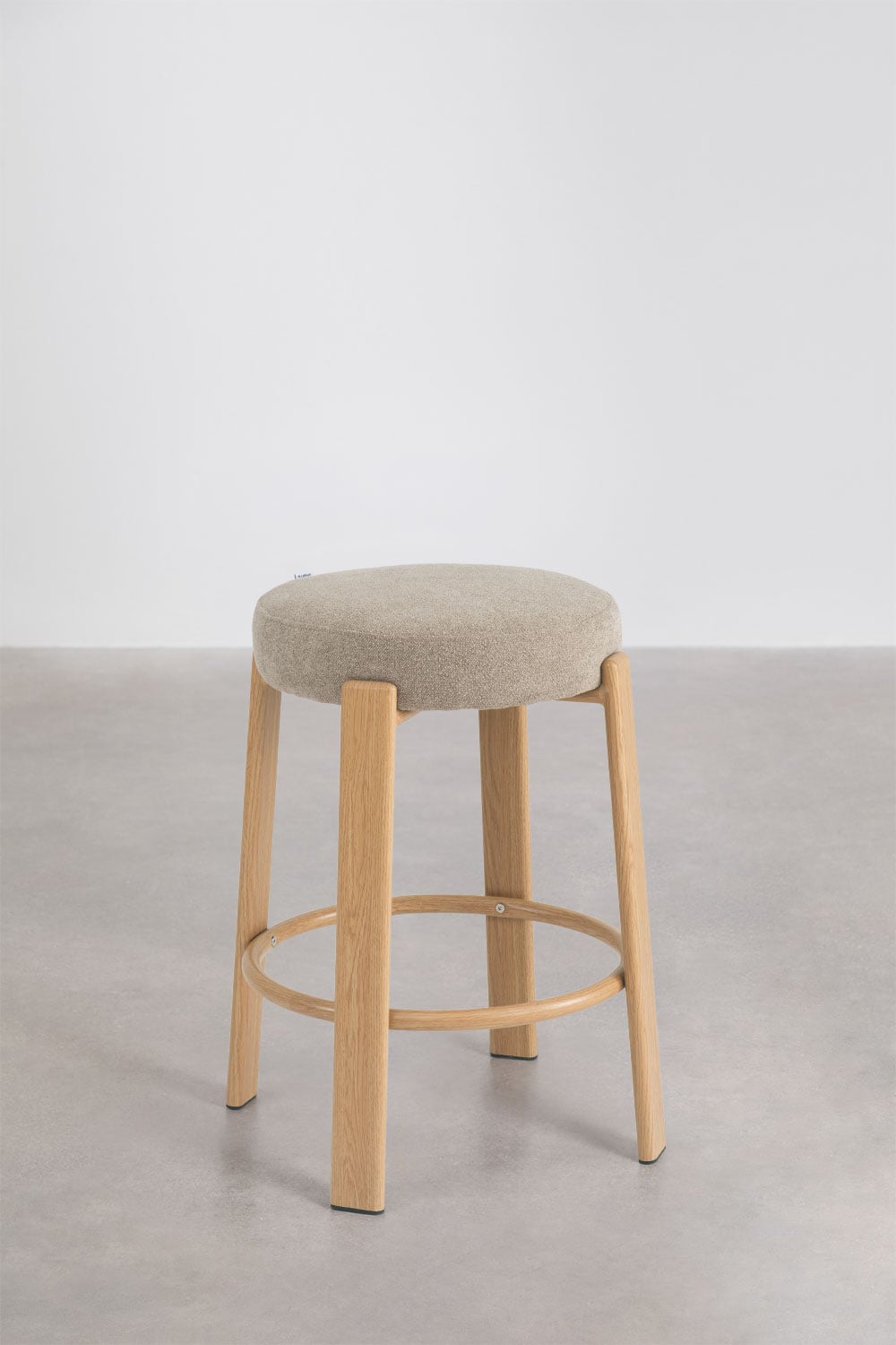 Sgabello alto in tessuto chenille e ferro Jolie, immagine della galleria 3