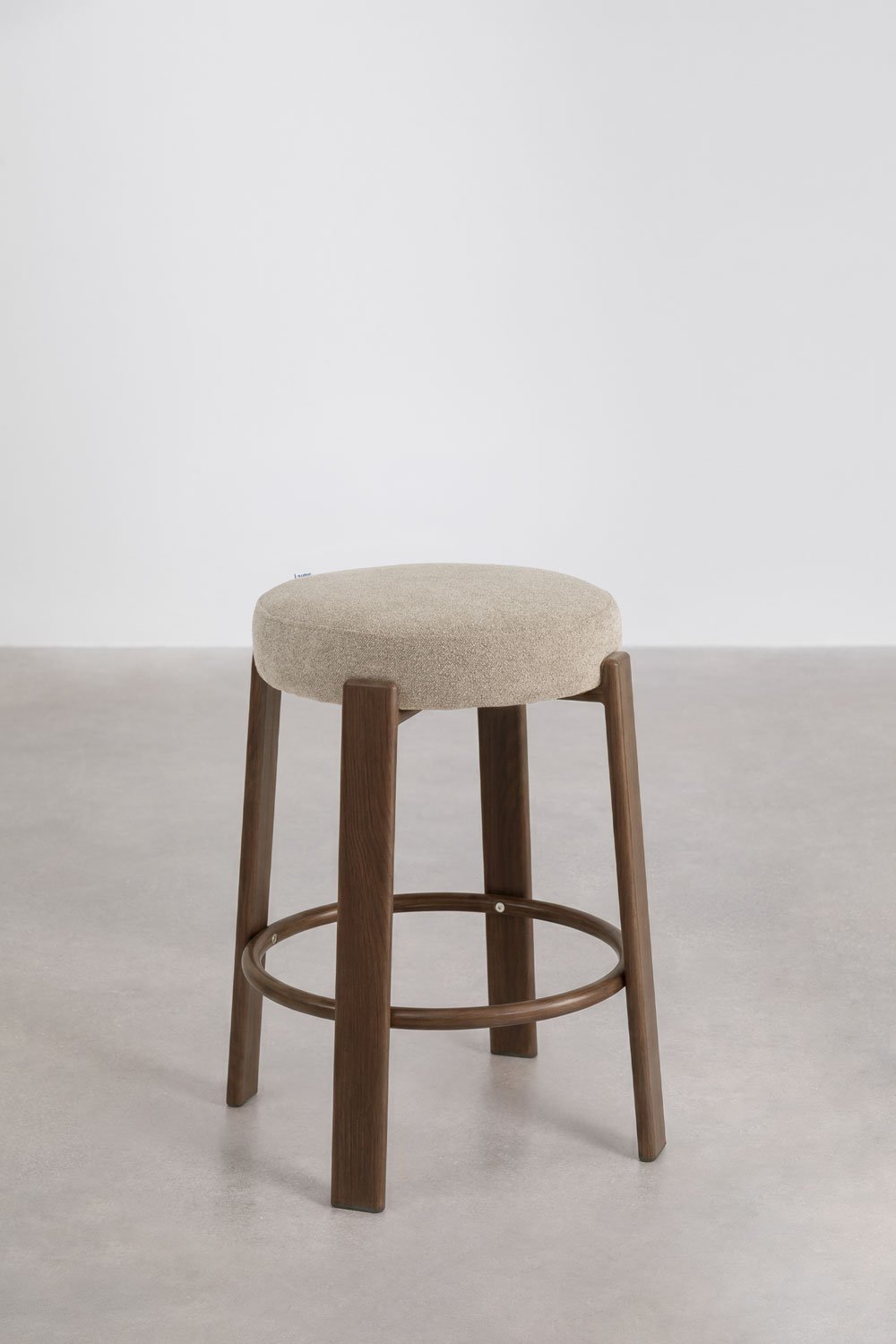 Set di 2 sgabelli alti in tessuto chenille e ferro Jolie, immagine della galleria 3