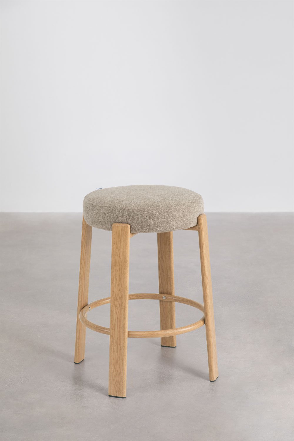 Pack di 4 sgabelli alti in tessuto chenille e ferro Jolie, immagine della galleria 3