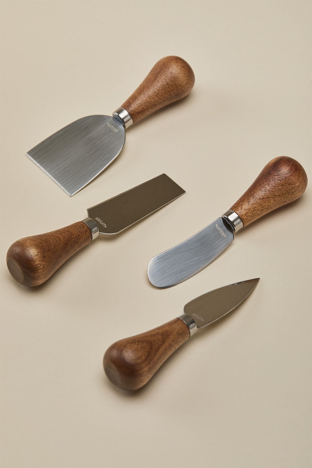 Set di 4 posate per formaggi in legno e acciaio Anderson, immagine della galleria 2