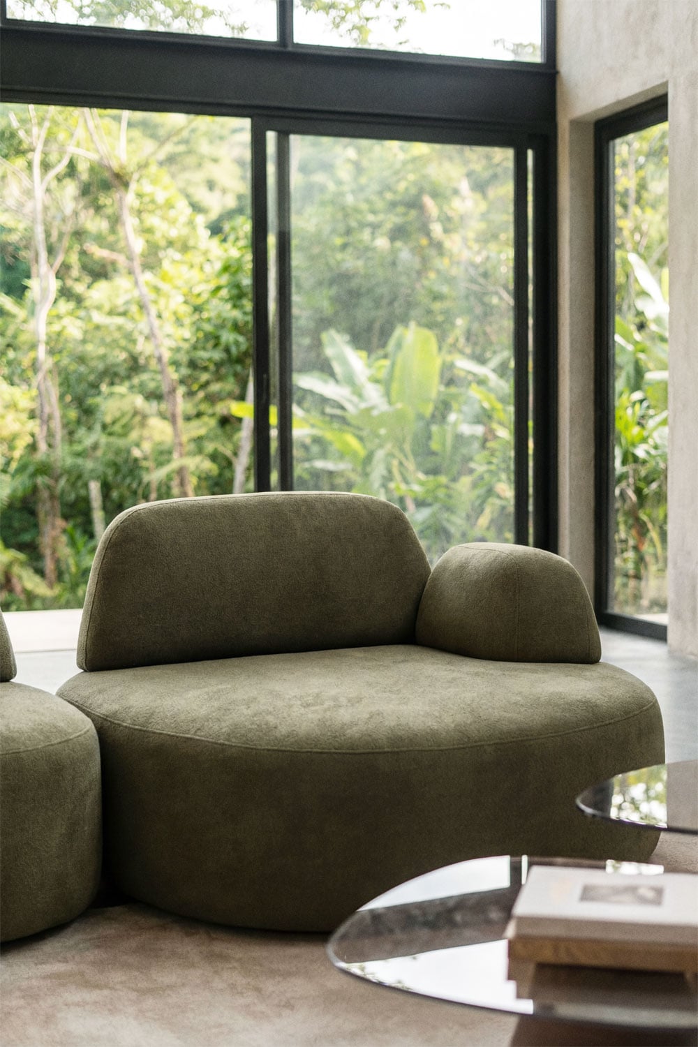 Divano modulare chaise longue destro a 2 pezzi rivestito Giorgia, immagine della galleria 2