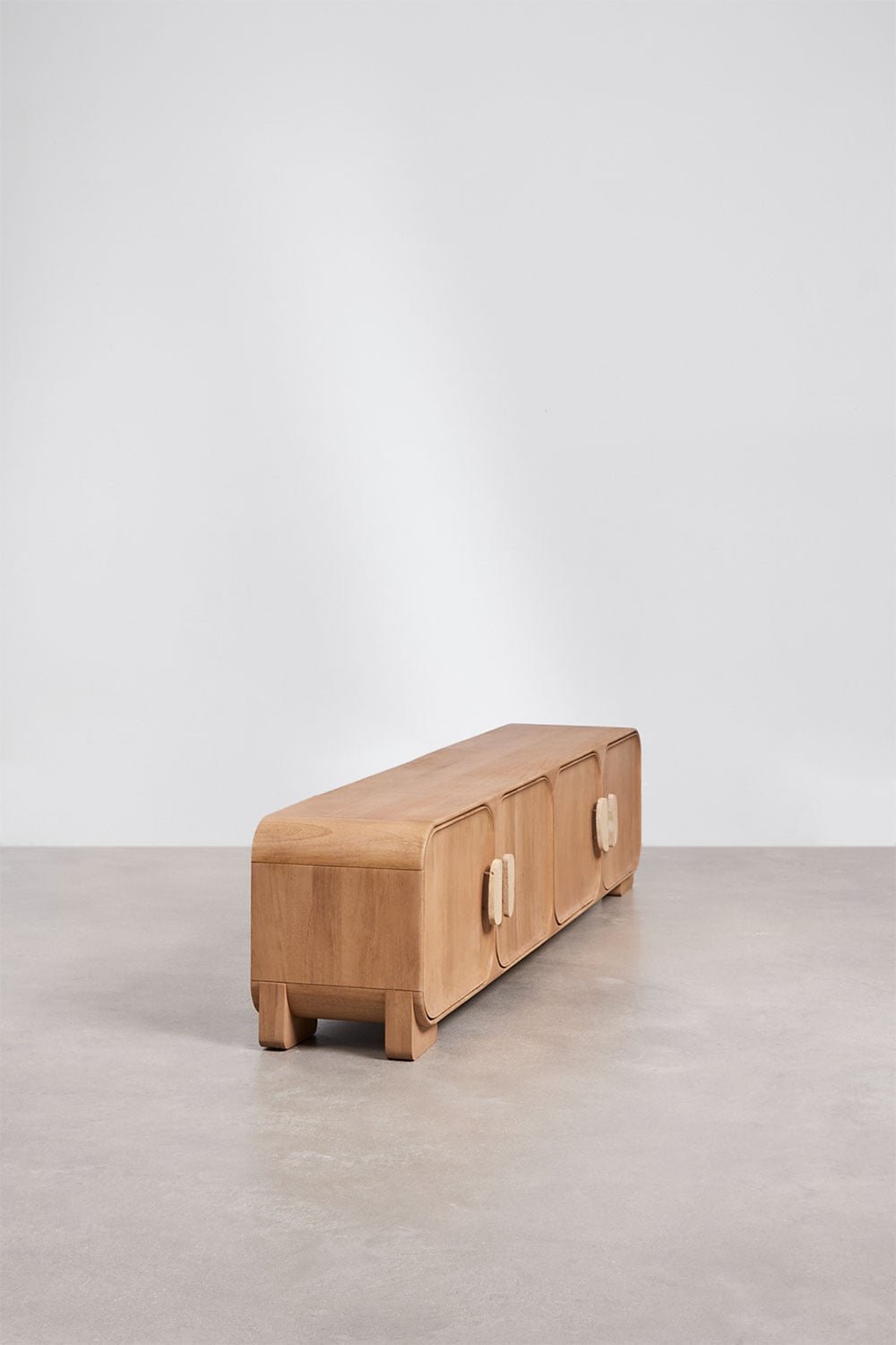 Mobile TV in legno di mango e travertino Kivalina, immagine della galleria 4