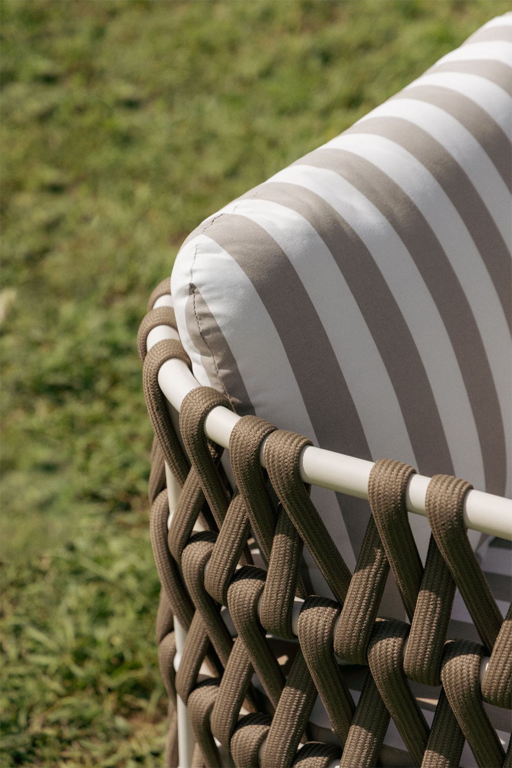 Divano da giardino a 3 posti in alluminio e corda intrecciata Tevary, immagine della galleria 2