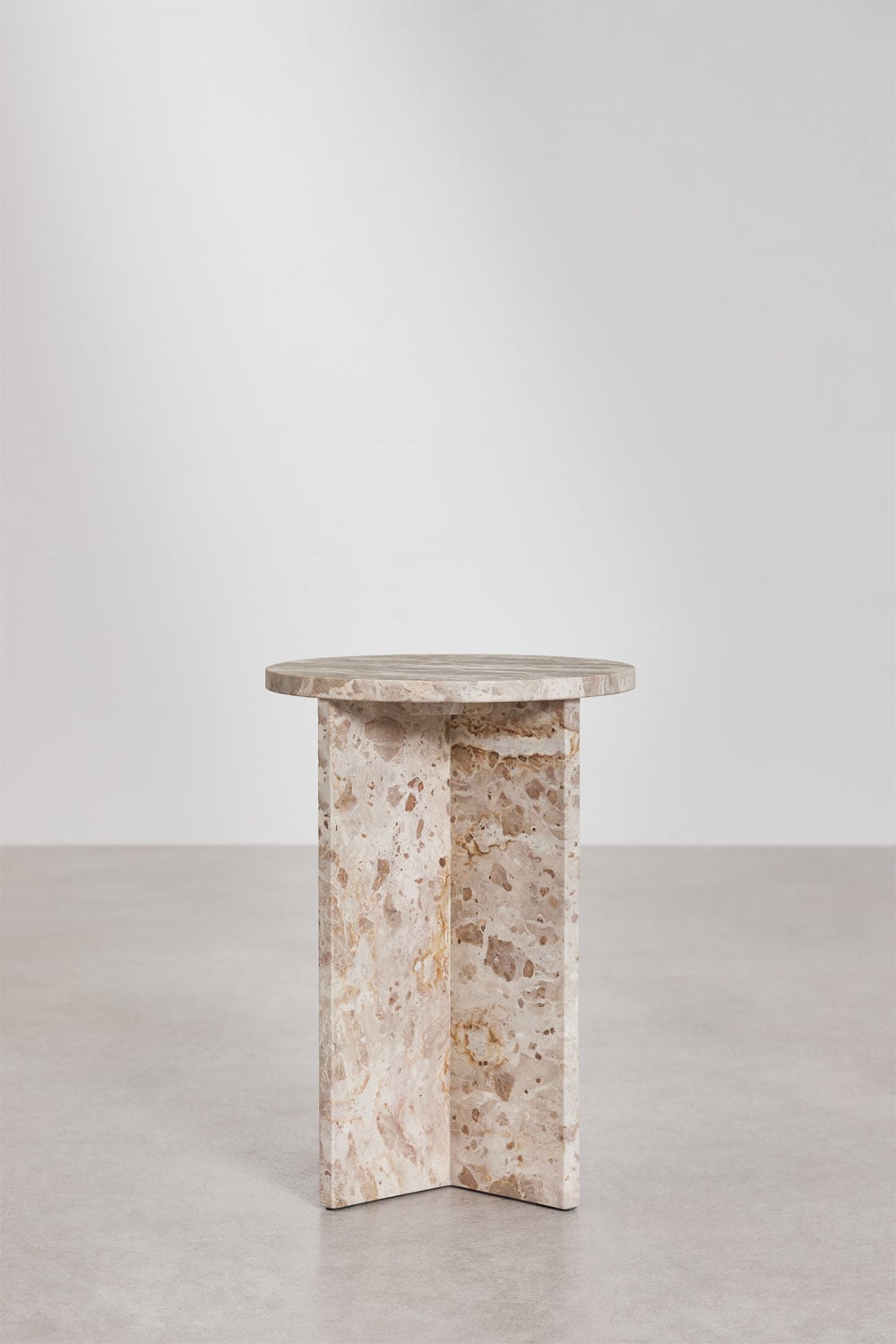 Comodino rotondo Ø35 cm in marmo Mencia, immagine della galleria 4