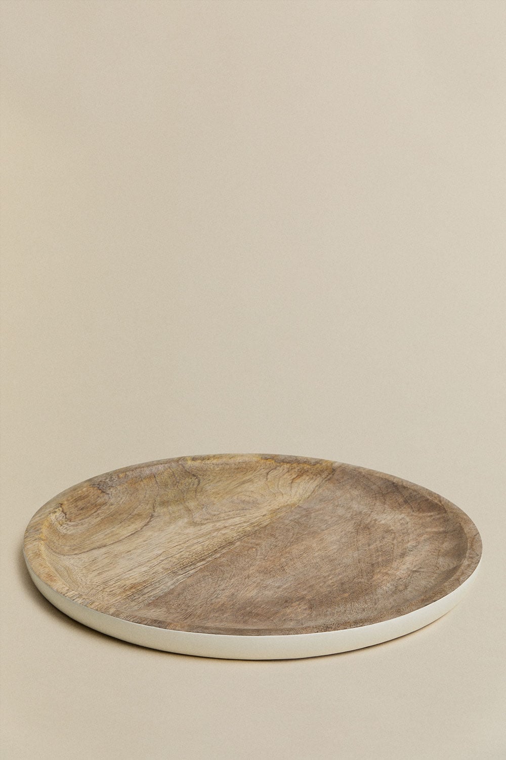 Vassoio decorativo rotondo Ø30 cm in legno di mango Fruela, immagine della galleria 2