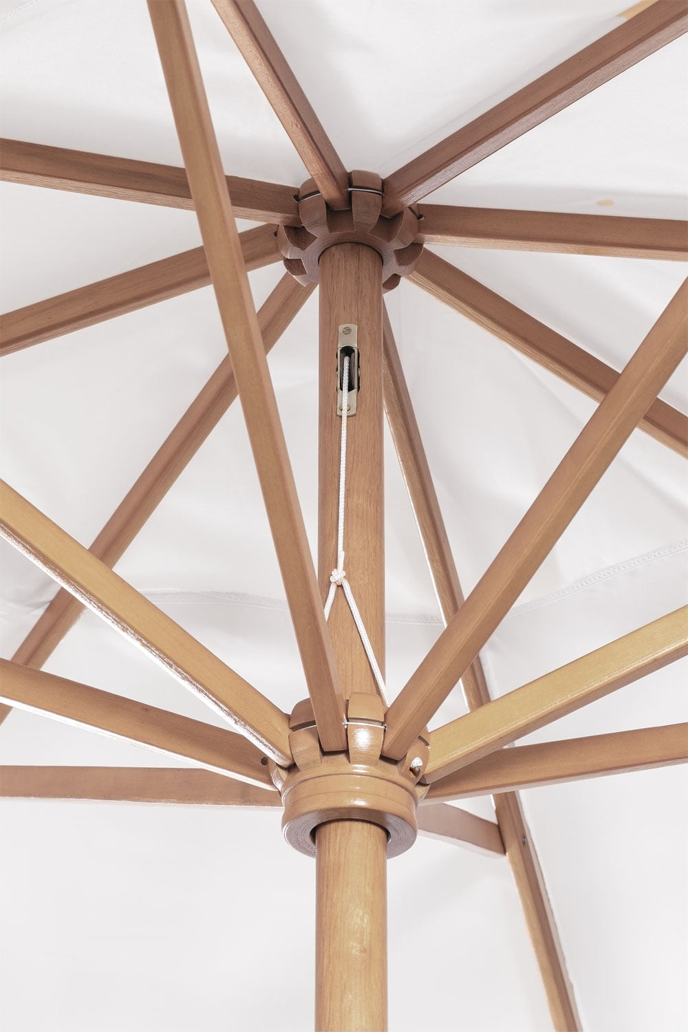 Ombrellone Ø290 cm in tessuto e legno Cretas, immagine della galleria 4