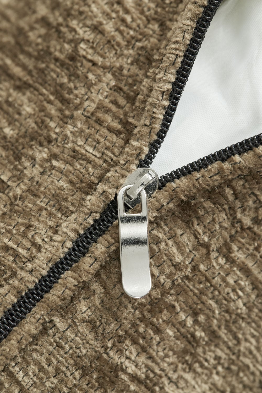 Modulo angolare sinistro con bracciolo per divano modulare in ciniglia confezionato sottovuoto Merida, immagine della galleria 6