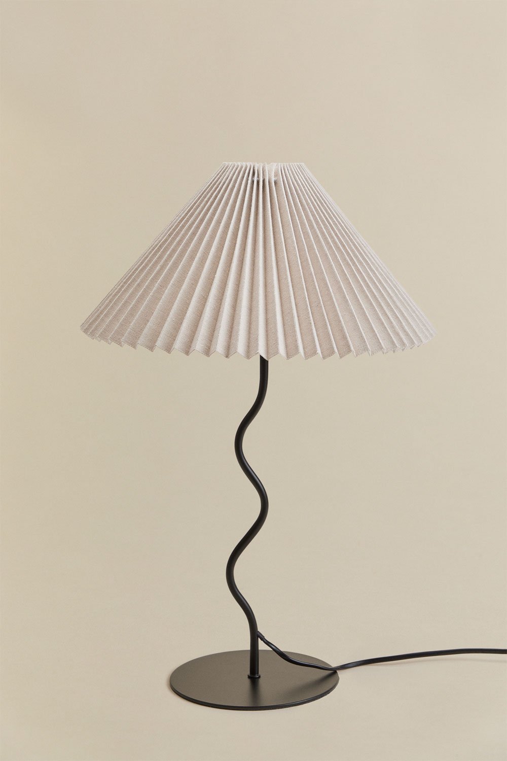 Lampada da tavolo in ferro e lino Siliema, immagine della galleria 3