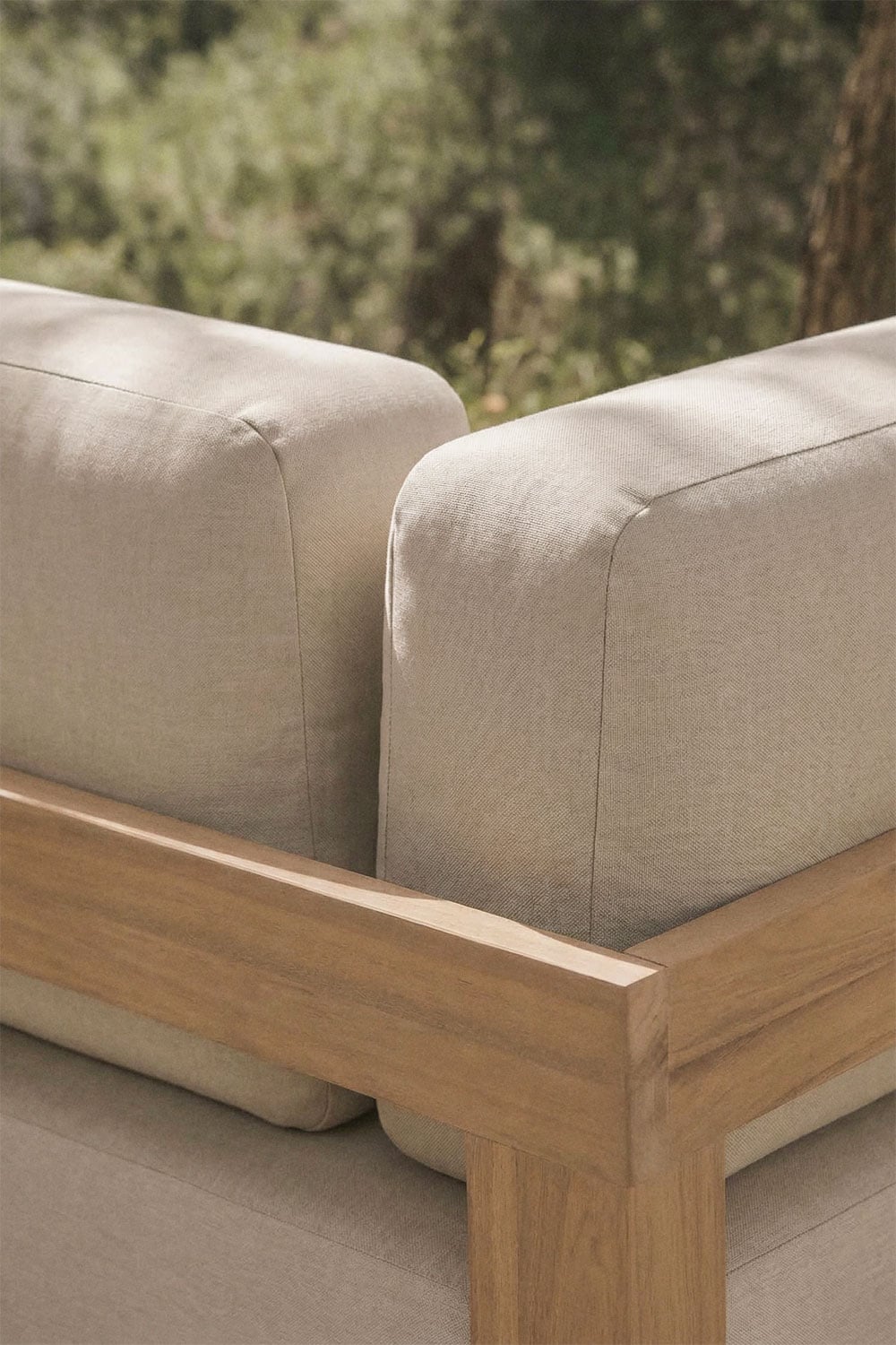 Modulo angolare ad angolo per divano modulare da giardino in legno di acacia Brivori, immagine della galleria 2