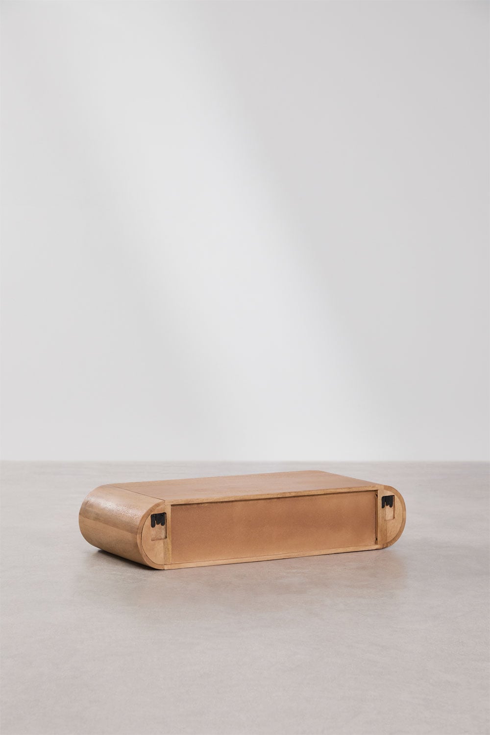 Consolle da ingresso da parete 100x40 cm in legno di mango e travertino Kivalina, immagine della galleria 6